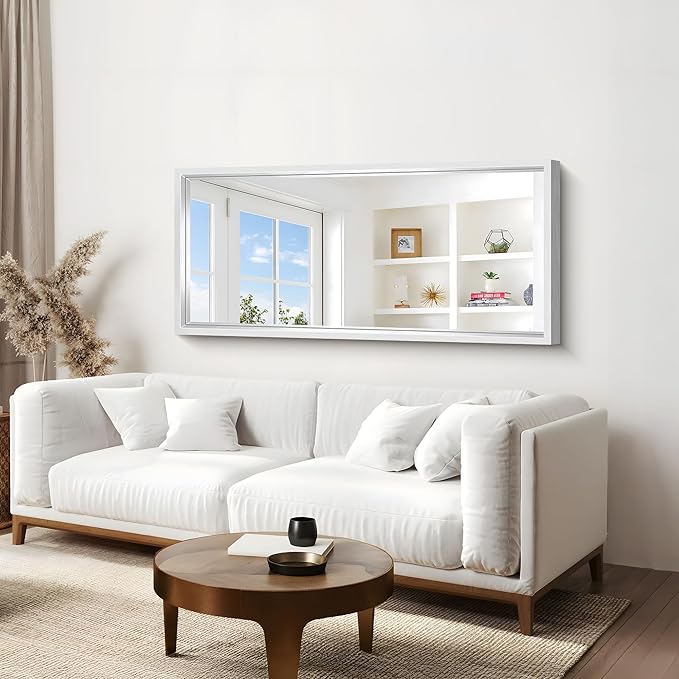 Silver Bathroom Mirror, 28x60 Inch Brushed Silver Rectangle Mirror - Image 5