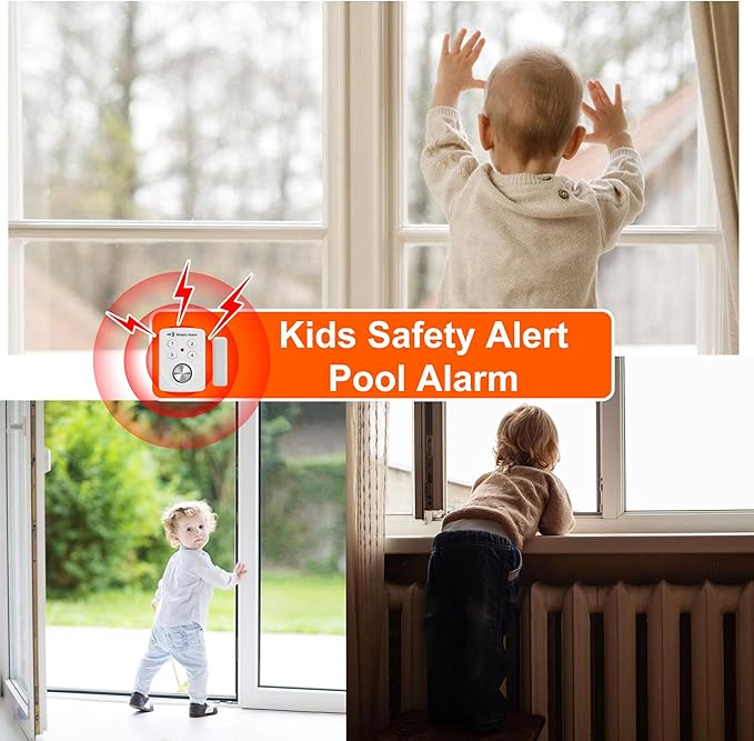 3 Pack Door Alarms with Delay When Left Open 130db Window Break Sliding Siren - Image 6