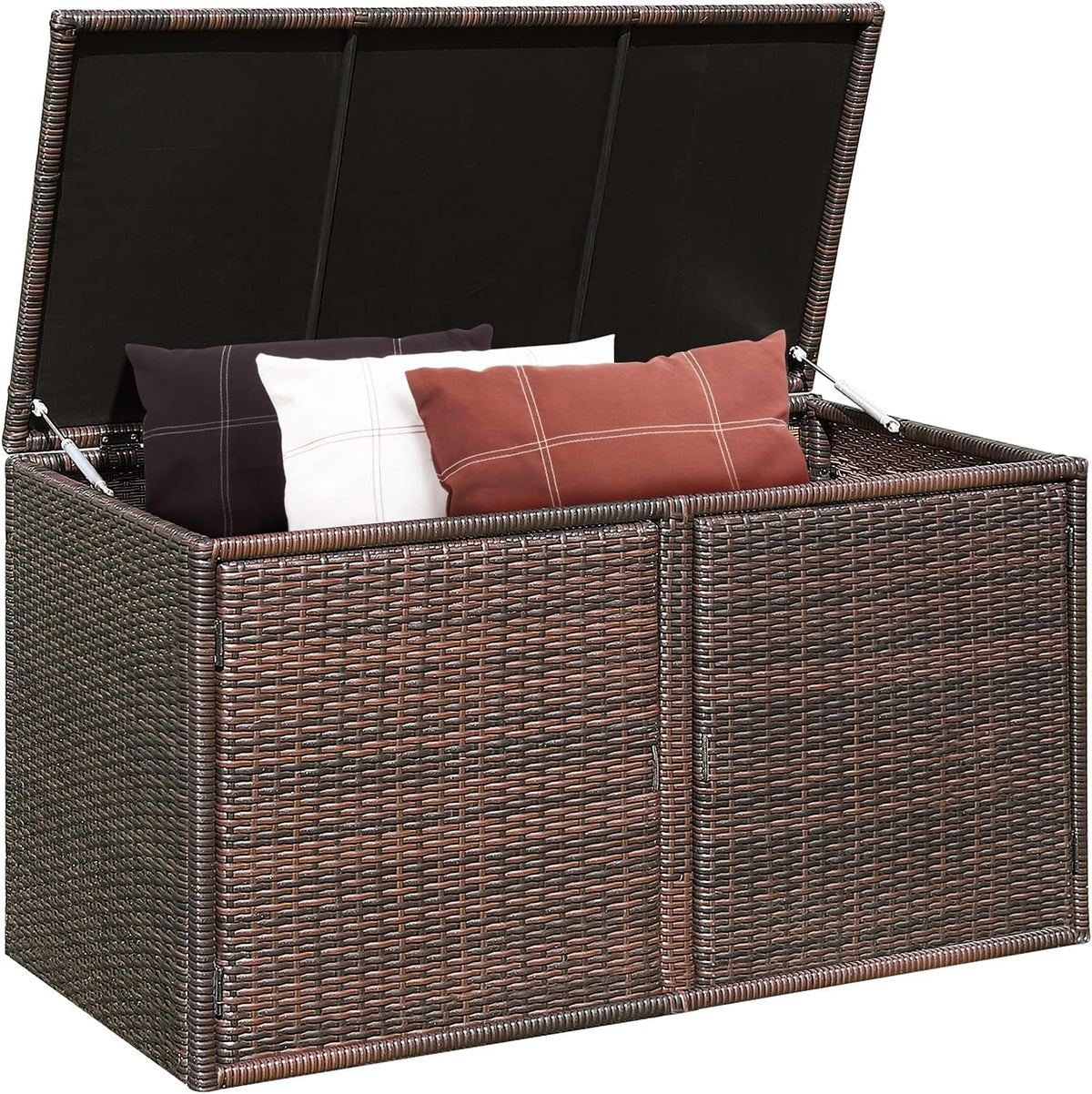 dortala 88 gallon deck box organizer, wicker large, main product view