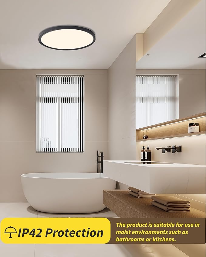 Led Flush Mount Ceiling Light, 12 Inch 24w 2520lm Round, 6000k CCT Selectable - Image 4