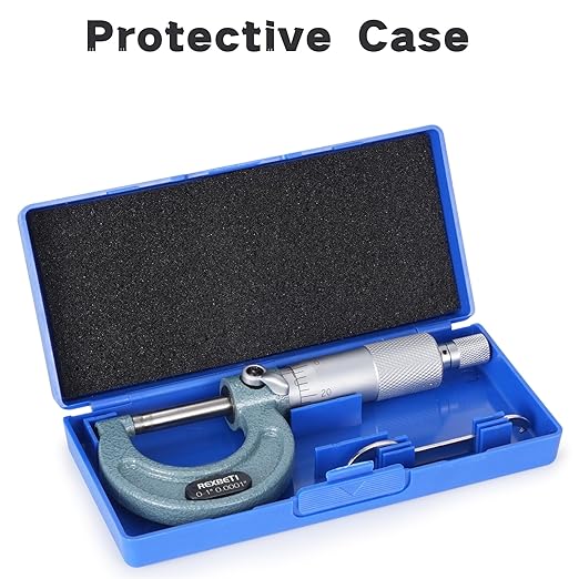 REXBETI Outside Micrometer, Ultra-Precision Carbide Tipped Measuring Tool Set - Image 7