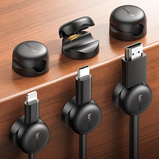 Lamicall Cable Clips, Spring Cord Organizer Holder by Lamicall