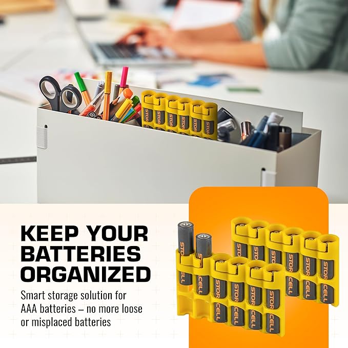 Storacell Slimline AAA-6 Battery Storage Caddy and Dispenser, Holds 6 AAA - Image 2