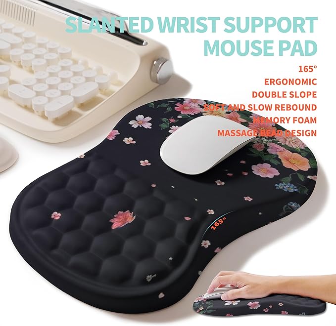 KUOSGM 2-in-1 Ergonomic Set, Wave Rise Keyboard Wrist Rest and Massage Bulge - Image 3