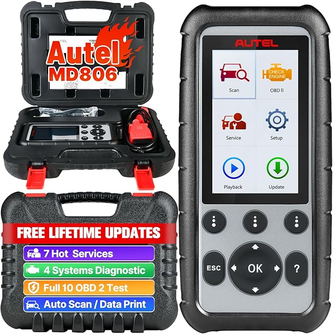 Autel MaxiDiag MD806 OBD2 Scanner, ABS SRS Engine Transmission 4 Systems by Autel