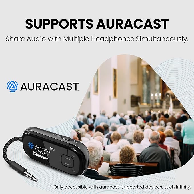 Avantree Voyager – OLED Display & Latest Auracast Bluetooth 5.4 Adapter - Image 5