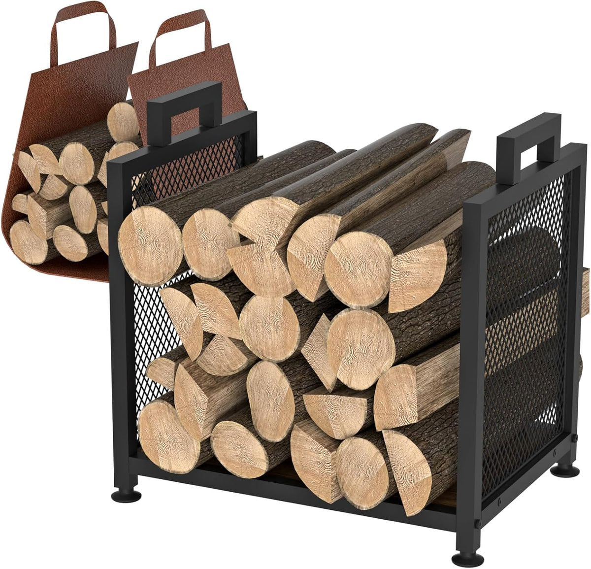 vygrow firewood rack for indoor, heavy duty fire, main product view