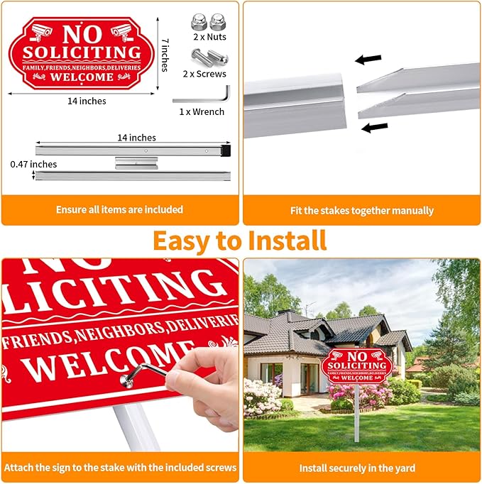No Soliciting Sign for House, No Soliciting Signs for Front Door - Image 5