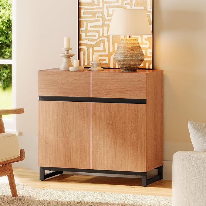 WAMPAT Modern TV Stand for TVs up to 40 inch, Entertainment Center TV Console - Image 6