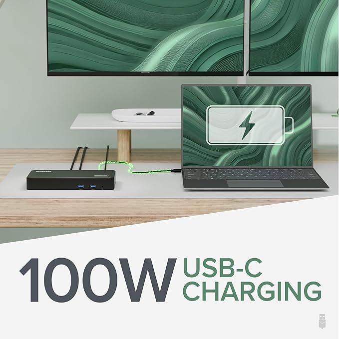 Plugable USB C Triple Display Docking Station | 100W PD, 3x HDMI, 6x USB 5Gbps - Image 5