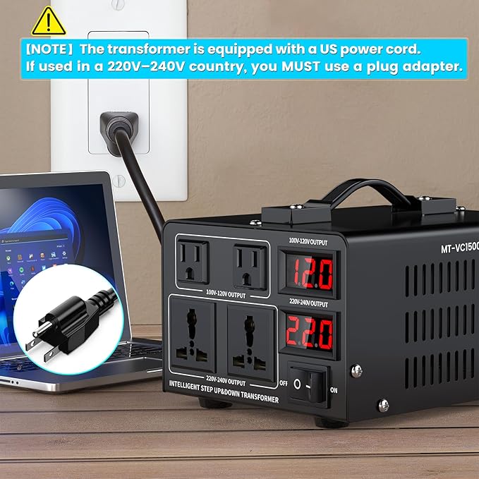 1500W Voltage Converter Transformer Step Up/Down Converter 110/120 Volt - Image 4