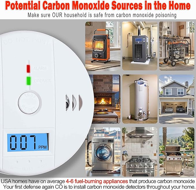3 Pack Carbon Monoxide detectors, co Detector, Carbon Monoxide Alarm Detector - Image 7