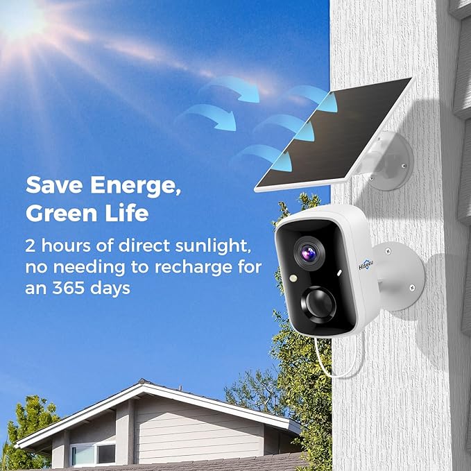 Hiseeu Solar Security Cameras Wireless Outdoor 2 Pack, Battery Powered 3K 4MP - Image 3