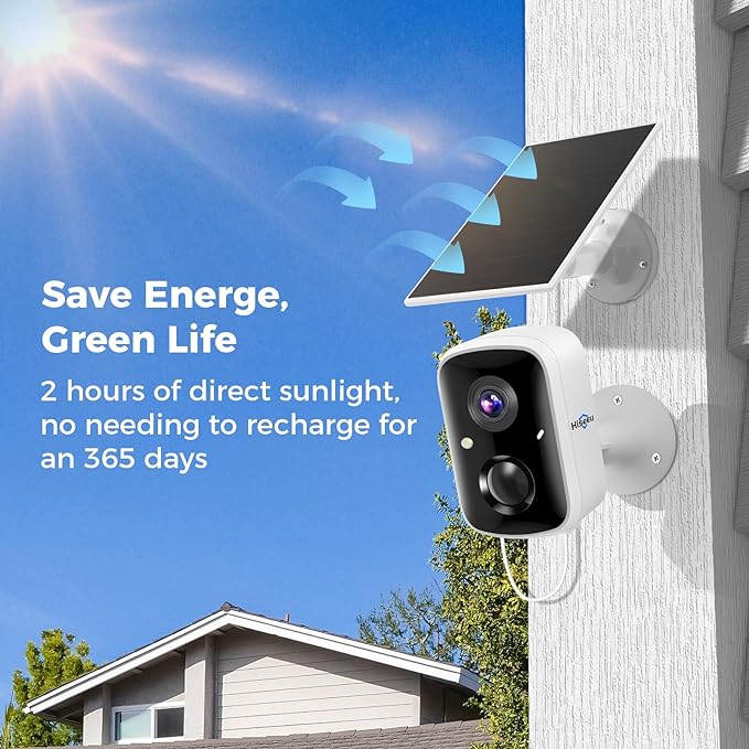 Hiseeu Solar Security Cameras Wireless Outdoor, Battery Powered 3K 4MP - Image 4
