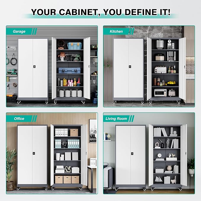 75" Tall Metal Storage Cabinet - Image 7