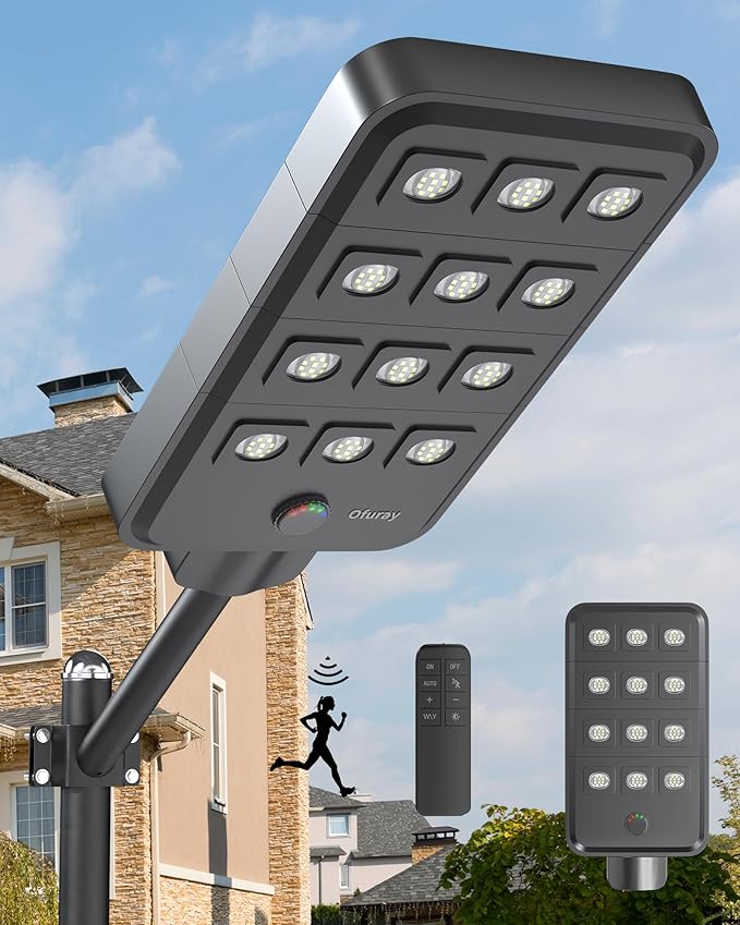 Ofuray Of-12600W Solar Street Lights Outdoor – 15W Super Bright 120LED by Ofuray