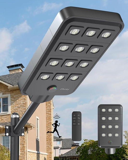 Ofuray Of-12600W Solar Street Lights Outdoor – 15W Super Bright 120LED by Ofuray