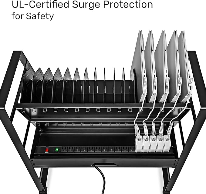 Line Leader 16-Device Mobile Charging Station | Steel Rolling Cart - Image 6