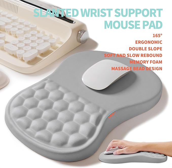 KUOSGM 2-in-1 Ergonomic Set, Wave Rise Keyboard Wrist Rest and Massage Bulge - Image 3
