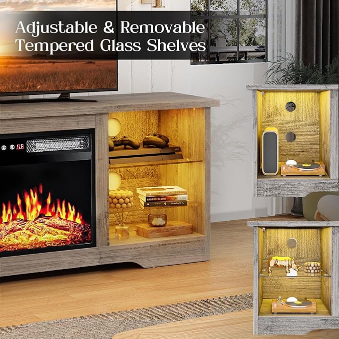 VITESSE 58 Inches Fireplace TV Stand - Image 6