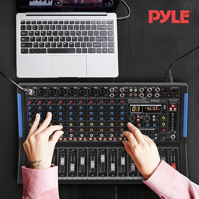 PYLE 12-Channel Bluetooth Studio Audio Mixer - Image 7