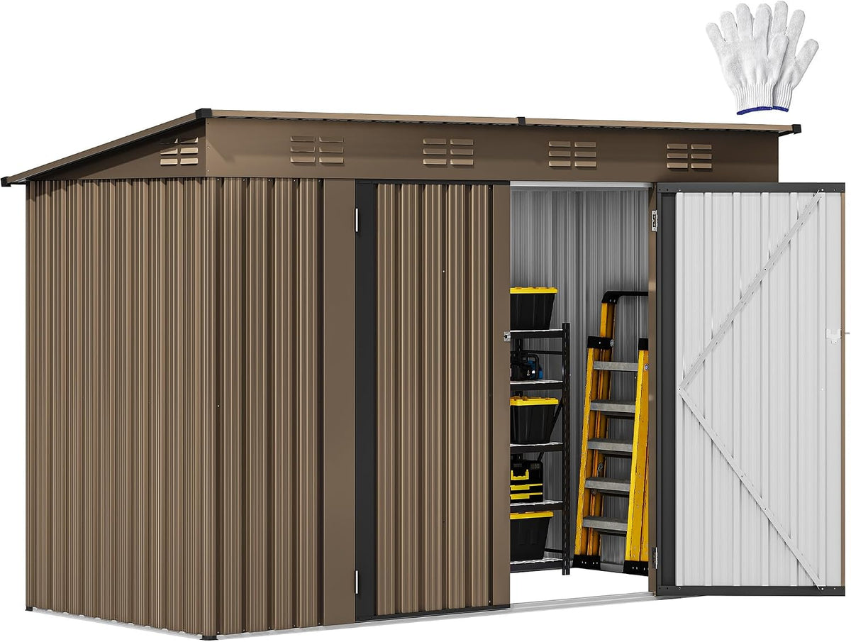 dwvo 9x4ft large outdoor storage shed with lockable, main product view