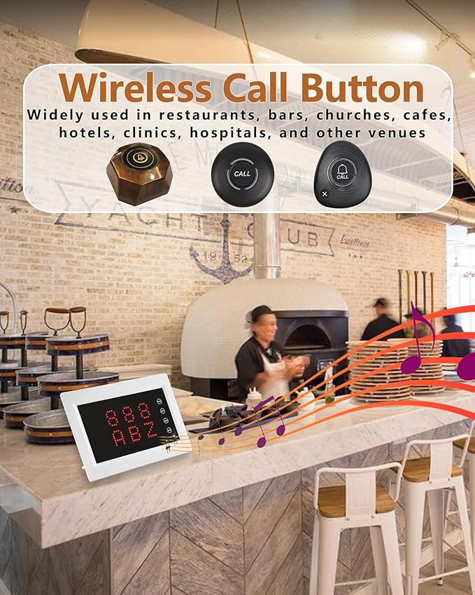 Wireless Calling System Restaurant Pager System Caregiver Pager - Image 3