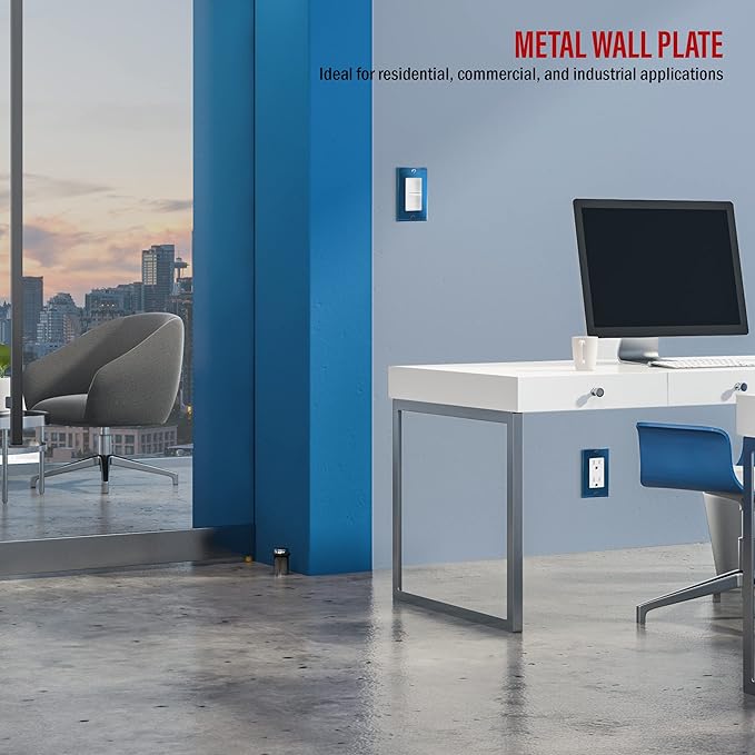 ENERLITES Decorator Switch Metal Wall Plate, Stainless Steel Outlet Cover - Image 2