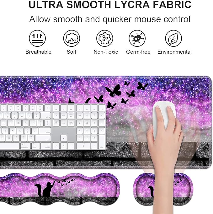 Ergonomic Keyboard Wrist Rest & Mouse Pad Wrist Rest Set, Large XXL Gaming Desk - Image 3