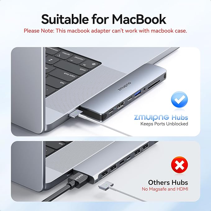 USB C Hub Adapter for MacBook Pro Air 2022 2021 2020 2019 Docking Station for - Image 2