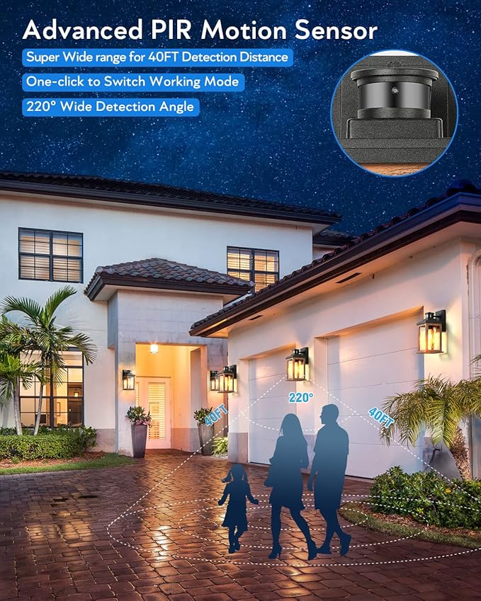 VIANIS Motion Sensor Outdoor Lights, Dusk to Dawn Outdoor Lighting - Image 4