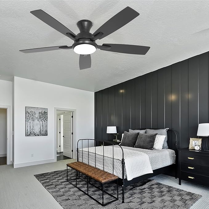 revoici Ceiling Fans with Lights, 52 Inch Black and Brown Wood Ceiling Fan - Image 7