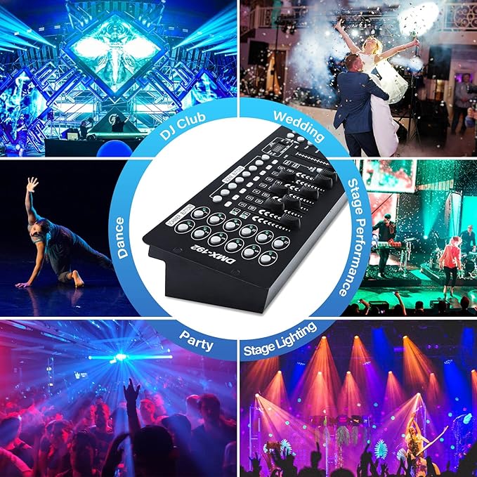 TCFUNDY DMX 512 Controller, 192 Channel DMX Light Controller Stage Lighting - Image 6
