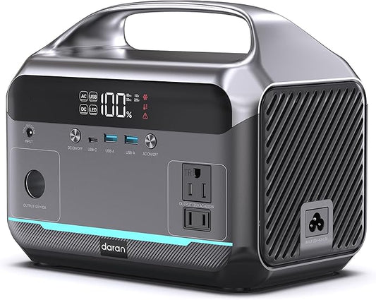 DARAN Portable Power Station 600W, 288Wh Solar Generator LiFePO4 Battery by DARAN
