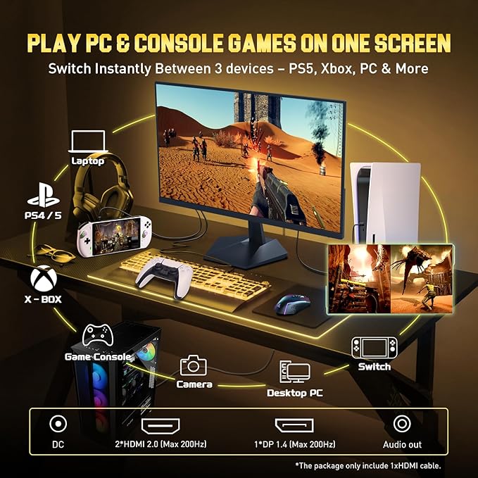 SANSUI 24.5 Inch 200Hz Gaming Monitor, FHD 1080P Fast IPS PC Gaming Monitor - Image 5