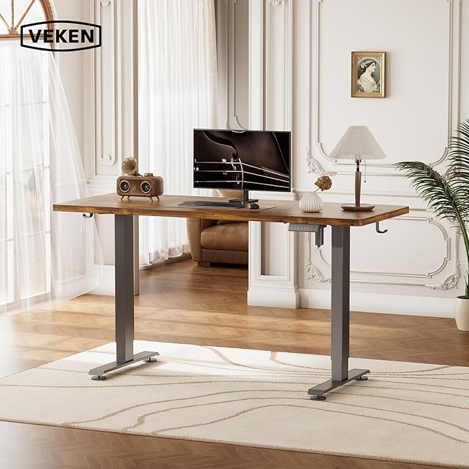 Veken 55 Inch Large Electric Standing Desk, Heights Adjustable, Sit to Stand Up - Image 2