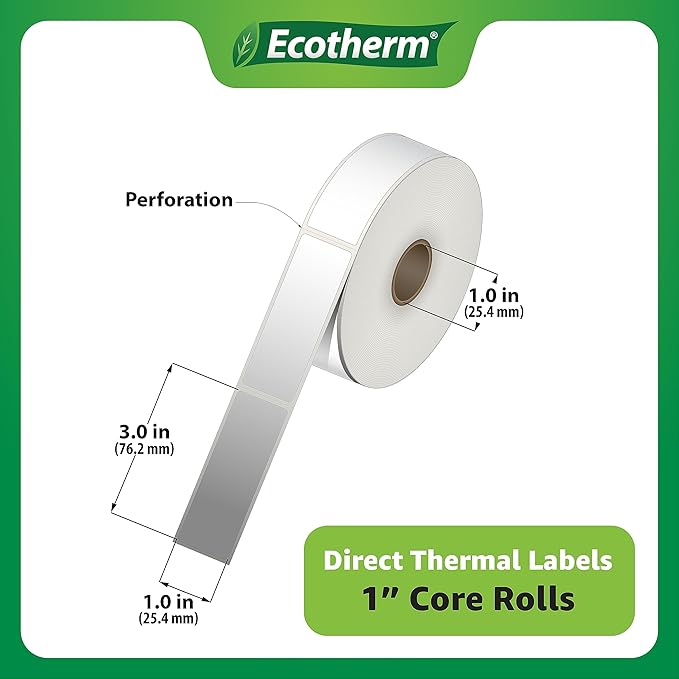 1" x 3" Thermal Labels | 4 Rolls | 2720 Labels | fits Zebra, Offnova Thermal - Image 3