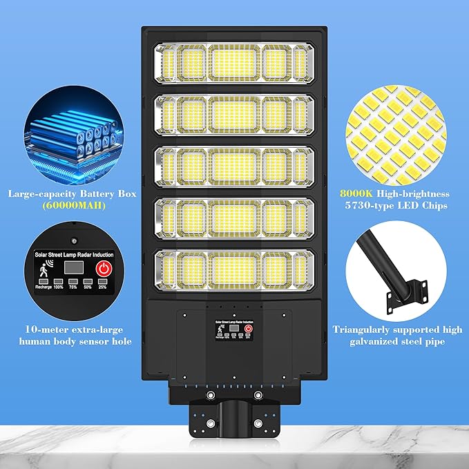 OKPRO Solar Street Lights Outdoor, 10000W Solar Lights Outdoor Waterproof - Image 8