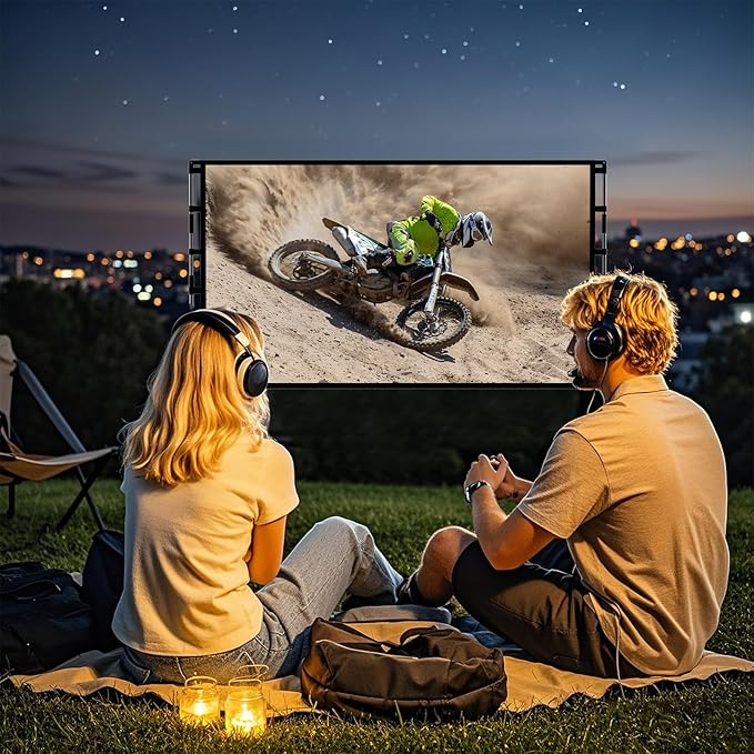 TOWOND Projector Screen and Stand, 100 inch Outdoor Projector Screen Indoor - Image 8
