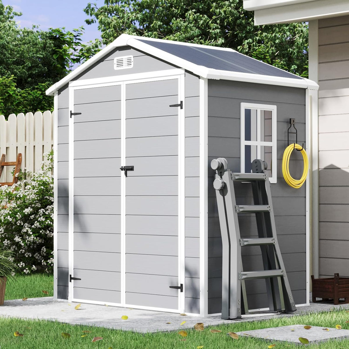 aoxun 6×4 ft resin shed with reinforced floor, main product view