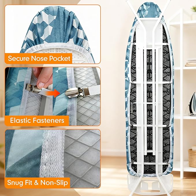 Ironing Board Cover and Pad, 21x54 Extra Large Thick Iron Padding, Scorch & - Image 5