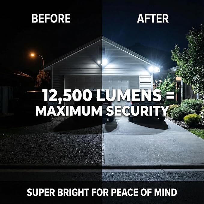XXBSAZ 100W LED Flood Lights Outdoor, Plug-in & Hardwired Security Lights - Image 7