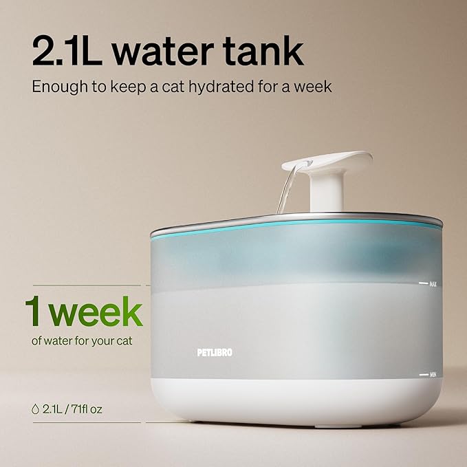 PETLIBRO Cat Water Fountain Stainless Steel, Ultra Quiet, 71fl oz/2.1L - Image 5
