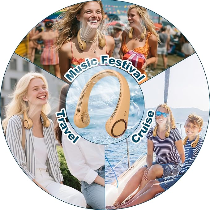CIVPOWER Neck Fan: Portable Personal Neck Cooling Rechargeable Bladeless Fan - Image 9