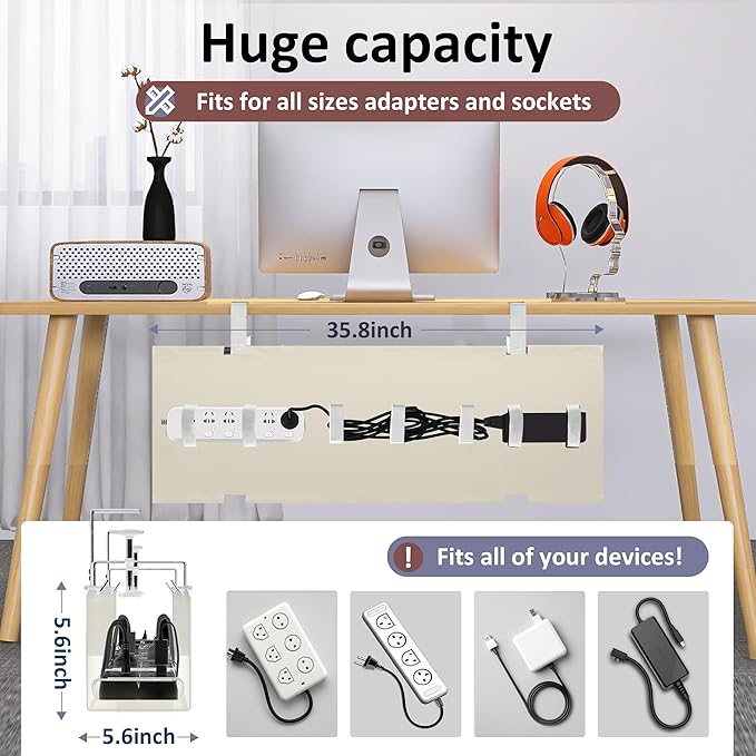 Cotohim Under Desk Cable Management Tray - Image 2