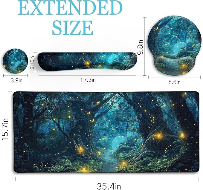 LIMKRIAN Ergonomic Mouse Pad Set Large Desk Matt - Image 6