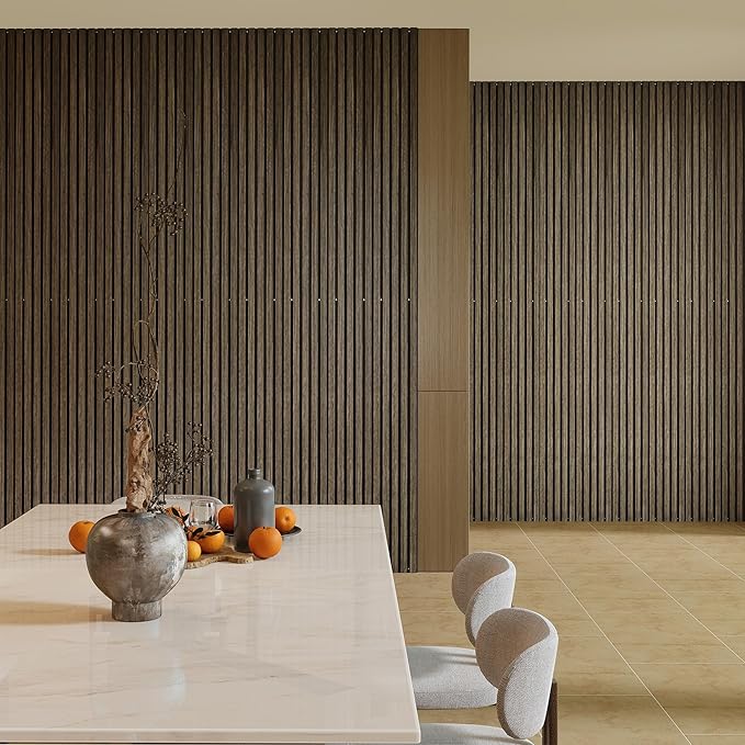 HOMCOM 4 Pack 3D Acoustic Panels, Wood Slat Wall Paneling - Image 9