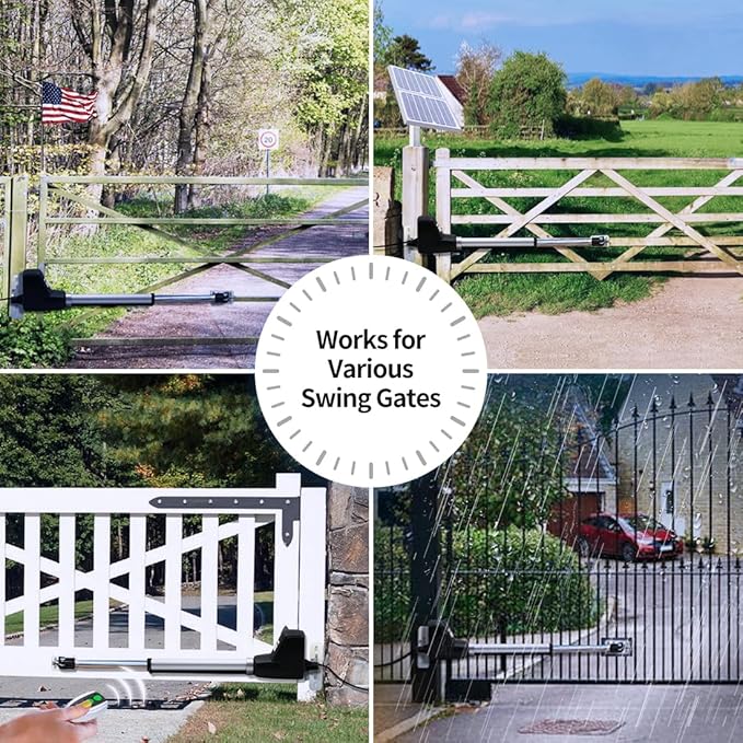 TOPENS AT6131S Solar Single Swing Gate Opener Medium Duty Automatic Gate Motor - Image 7