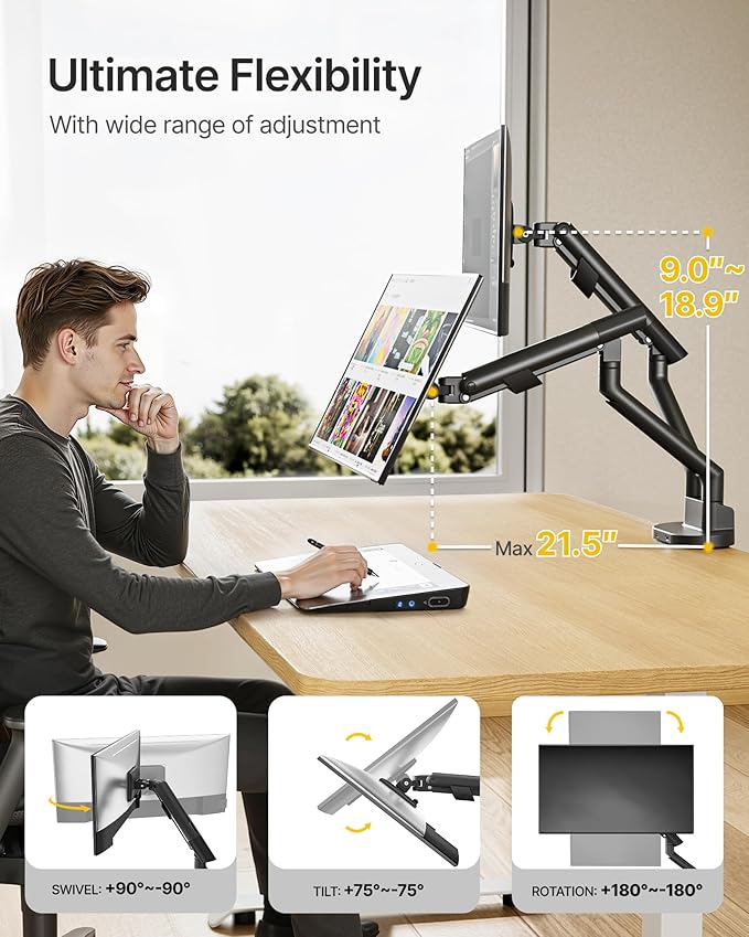 monTEK Dual Monitor Stand Mount - Image 3