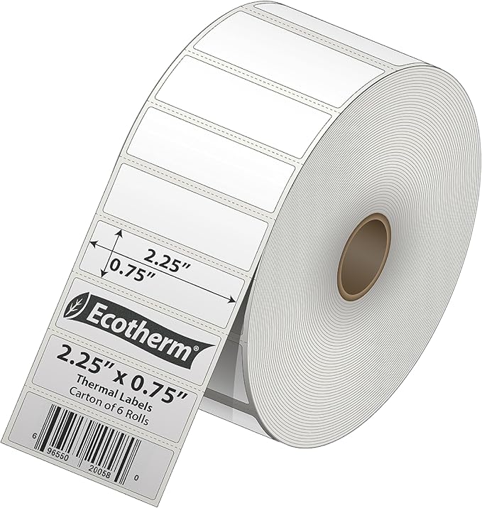 2.25" x .75" Thermal Labels | 6 Rolls | 19890 Labels | fits Zebra, Offnova - Image 2